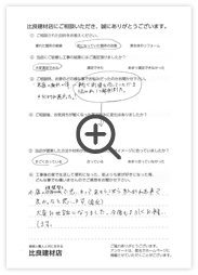 比良建材店にいただいたお客様の声