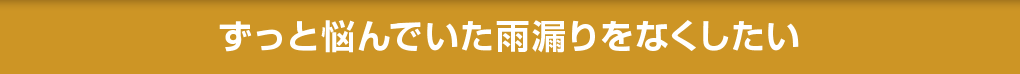 ずっと悩んでいた雨漏りをなくしたい