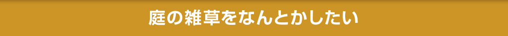 庭の雑草をなんとかしたい